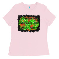 Bubblegum Pink halloween leopard lines background Ladies Tee - BundleAndBundleShop