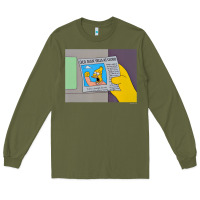 Army Green The Simpsons Old Man Yells At Cloud Newspaper V1 Long Sleeve Tee - PixelWave
