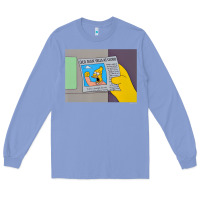 Colony Blue The Simpsons Old Man Yells At Cloud Newspaper V1 Long Sleeve Tee - PixelWave