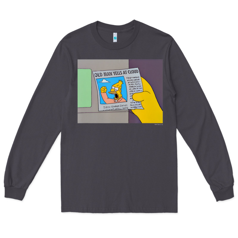 The Simpsons Old Man Yells At Cloud Newspaper V1 Long Sleeve Tee by PixelWave | Teevron
