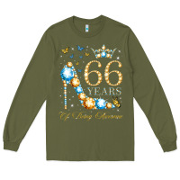 Army Green 66th birthday 66 years of being awesome 66 years old woman Long Sleeve Tee - PixelWave