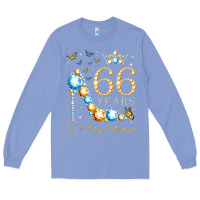 Colony Blue 66th birthday 66 years of being awesome 66 years old woman Long Sleeve Tee - PixelWave