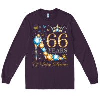 Plum 66th birthday 66 years of being awesome 66 years old woman Long Sleeve Tee - PixelWave