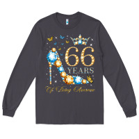 Smoke 66th birthday 66 years of being awesome 66 years old woman Long Sleeve Tee - PixelWave