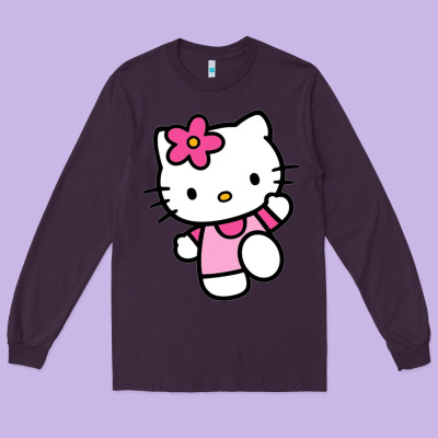 Kitty Long Sleeve Tee Designed By Pixelwave