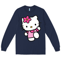 Navy kitty Long Sleeve Tee - PixelWave