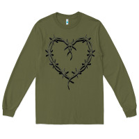 Army Green bichota heart for women,cute music t shirt Long Sleeve Tee - PixelWave