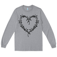 Heather Grey bichota heart for women,cute music t shirt Long Sleeve Tee - PixelWave