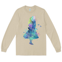 Mushroom watercolor splatter alice in wonderland t shirt design Long Sleeve Tee - PixelWave