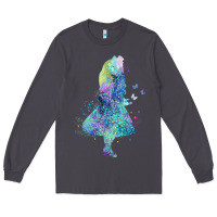 Smoke watercolor splatter alice in wonderland t shirt design Long Sleeve Tee - PixelWave