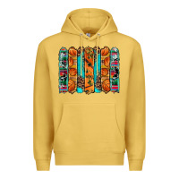 Antique Gold basketball serape cowhide turquoise leopard glitter  brushstrokes Premium Hoodie - Artiststas