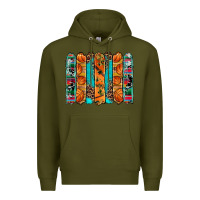 Army Green basketball serape cowhide turquoise leopard glitter  brushstrokes Premium Hoodie - Artiststas