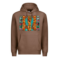Chestnut basketball serape cowhide turquoise leopard glitter  brushstrokes Premium Hoodie - Artiststas