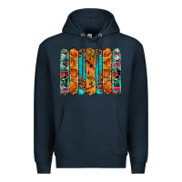 Navy basketball serape cowhide turquoise leopard glitter  brushstrokes Premium Hoodie - Artiststas