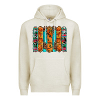 Oatmeal Heather basketball serape cowhide turquoise leopard glitter  brushstrokes Premium Hoodie - Artiststas