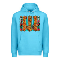 Ocean Blue basketball serape cowhide turquoise leopard glitter  brushstrokes Premium Hoodie - Artiststas