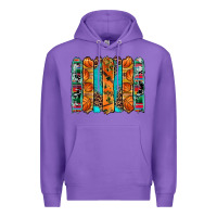Purple basketball serape cowhide turquoise leopard glitter  brushstrokes Premium Hoodie - Artiststas