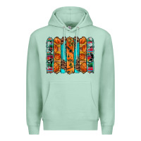 Seafoam basketball serape cowhide turquoise leopard glitter  brushstrokes Premium Hoodie - Artiststas