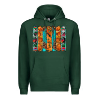 Sports Green basketball serape cowhide turquoise leopard glitter  brushstrokes Premium Hoodie - Artiststas