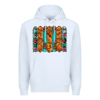 White basketball serape cowhide turquoise leopard glitter  brushstrokes Premium Hoodie - Artiststas