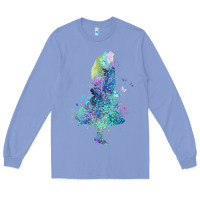 Colony Blue watercolor splatter alice in wonderland t shirt design Long Sleeve Tee - PixelWave