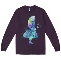 Plum watercolor splatter alice in wonderland t shirt design Long Sleeve Tee - PixelWave
