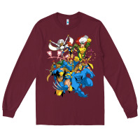Burgundy group pic x men Long Sleeve Tee - PixelWave