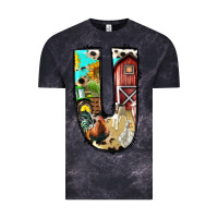Cloud Black farm life alphabet lowercase letters u Vintage Tee - BundleAndBundleShop