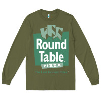 Army Green round table pizza Long Sleeve Tee - PixelWave