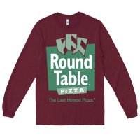 Burgundy round table pizza Long Sleeve Tee - PixelWave
