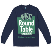 Navy round table pizza Long Sleeve Tee - PixelWave