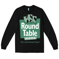 Black round table pizza Long Sleeve Tee - PixelWave
