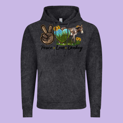 Peace Love Donkey Vintage Hoodie Designed By Lillyallendesigns