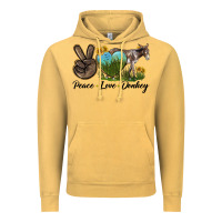 Vintage Mustard Peace Love Donkey Vintage Hoodie - LillyAllenDesigns