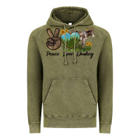 Vintage Olive Peace Love Donkey Vintage Hoodie - LillyAllenDesigns