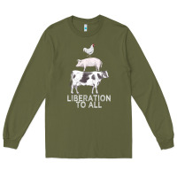 Liberation To All Vegan Vegetarian Food Animal Love Long Sleeve Tee | Teevron