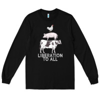 Black liberation to all vegan vegetarian food animal love Long Sleeve Tee - PixelWave