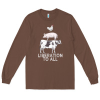 Chestnut liberation to all vegan vegetarian food animal love Long Sleeve Tee - PixelWave