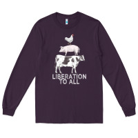 Plum liberation to all vegan vegetarian food animal love Long Sleeve Tee - PixelWave