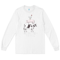 White liberation to all vegan vegetarian food animal love Long Sleeve Tee - PixelWave