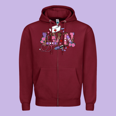 Valentines Day Lvn Zipper Hoodie Designed By Ranaportraitstore