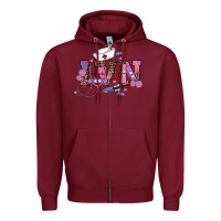 Burgundy valentines day lvn Zipper Hoodie - RanaPortraitStore