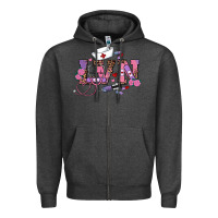 Charcoal Heather valentines day lvn Zipper Hoodie - RanaPortraitStore