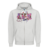 Dove Grey valentines day lvn Zipper Hoodie - RanaPortraitStore
