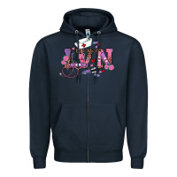 Navy valentines day lvn Zipper Hoodie - RanaPortraitStore