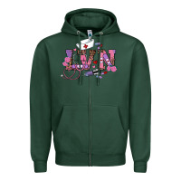 Sports Green valentines day lvn Zipper Hoodie - RanaPortraitStore