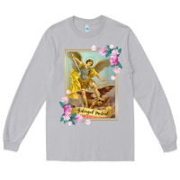 Moon Dust St Michael the Archangel - Protector Catholic Church Angel Long Sleeve Tee - PixelWave