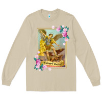 Mushroom St Michael the Archangel - Protector Catholic Church Angel Long Sleeve Tee - PixelWave