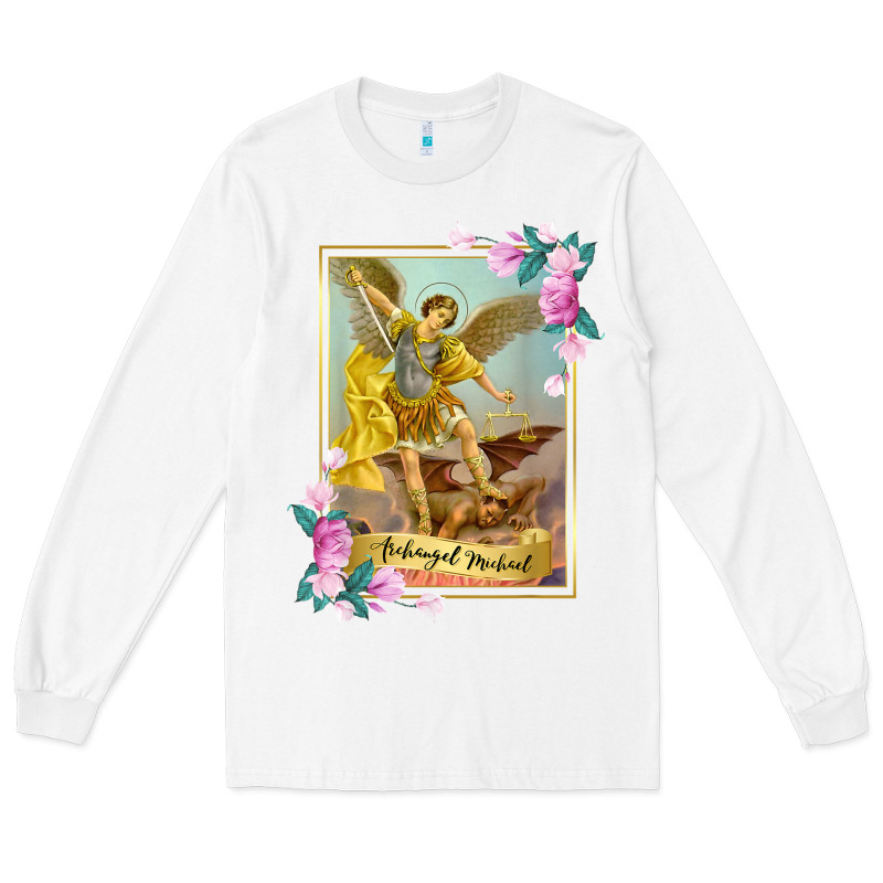 St Michael The Archangel - Protector Catholic Church Angel Long Sleeve Tee by PixelWave | Teevron