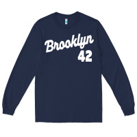 Navy brooklyn 42 Long Sleeve Tee - PixelWave